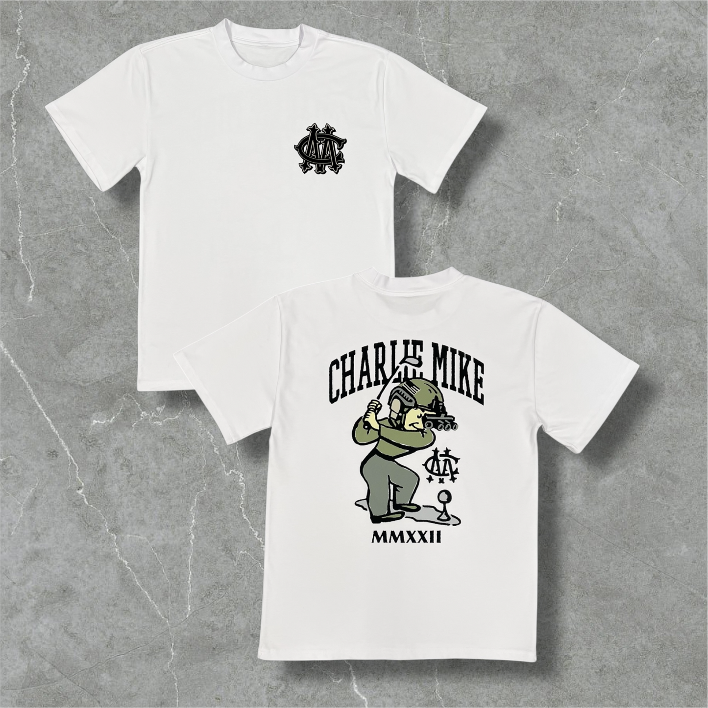 "Sergeant Swings-A-Lot" White Graphic Tee
