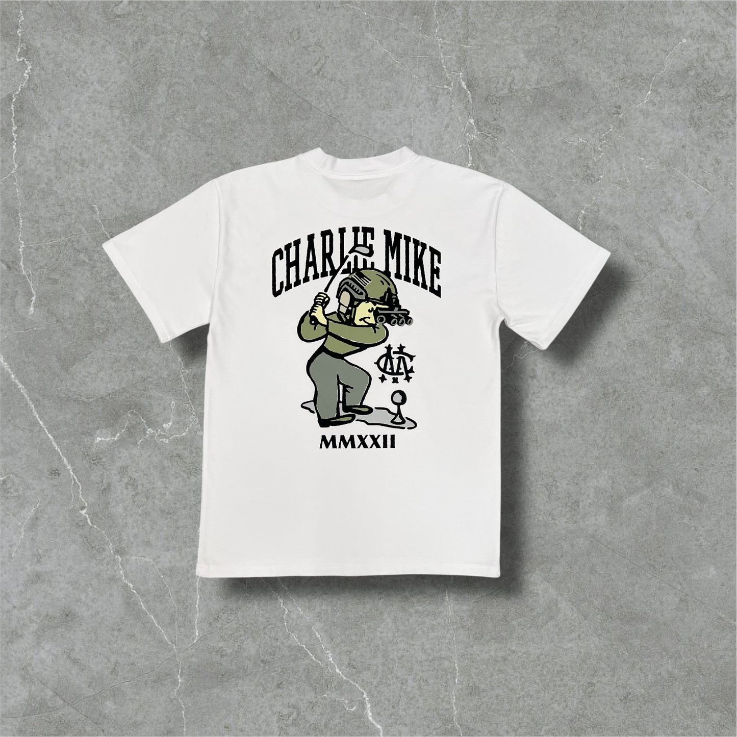 "Sergeant Swings-A-Lot" White Graphic Tee