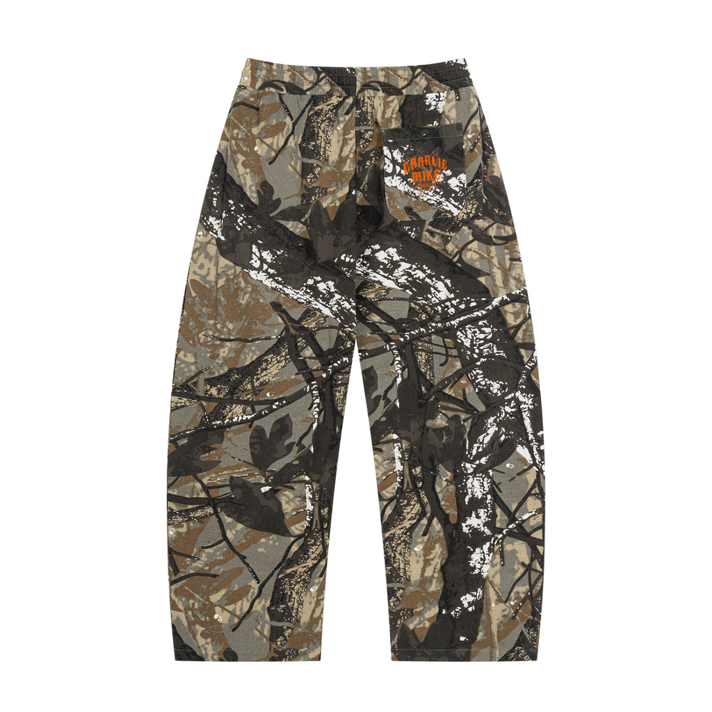 Twill Cotton Tree Camo Barrel Leg Pants