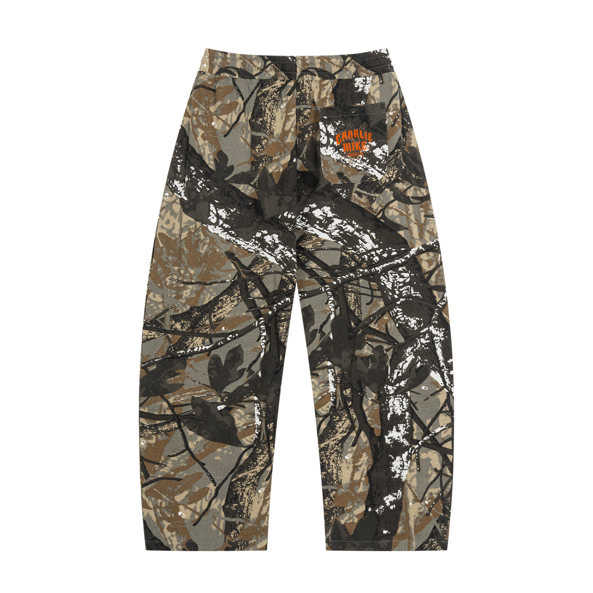 Twill Cotton Tree Camo Barrel Leg Pants