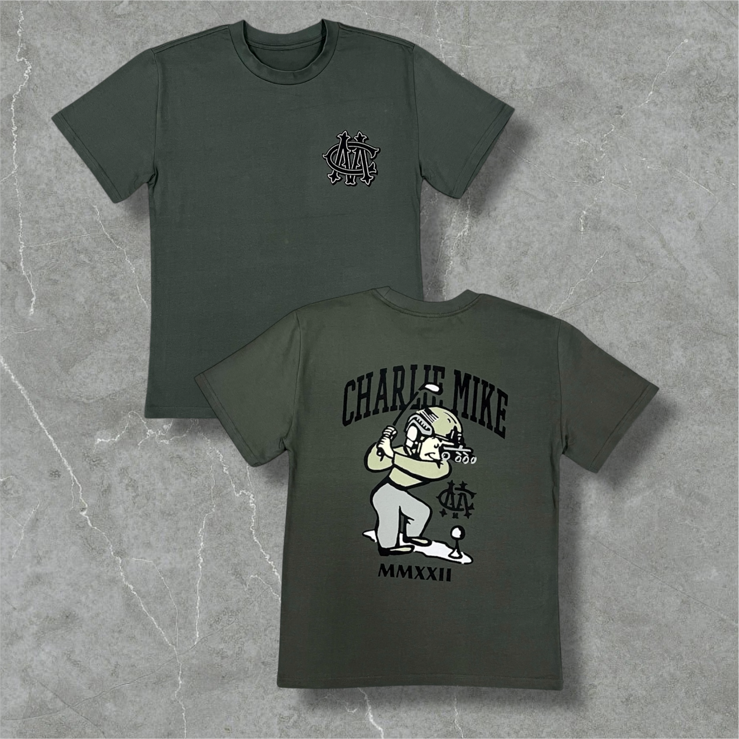 "Sergeant Swings-A-Lot" Olive Graphic Tee