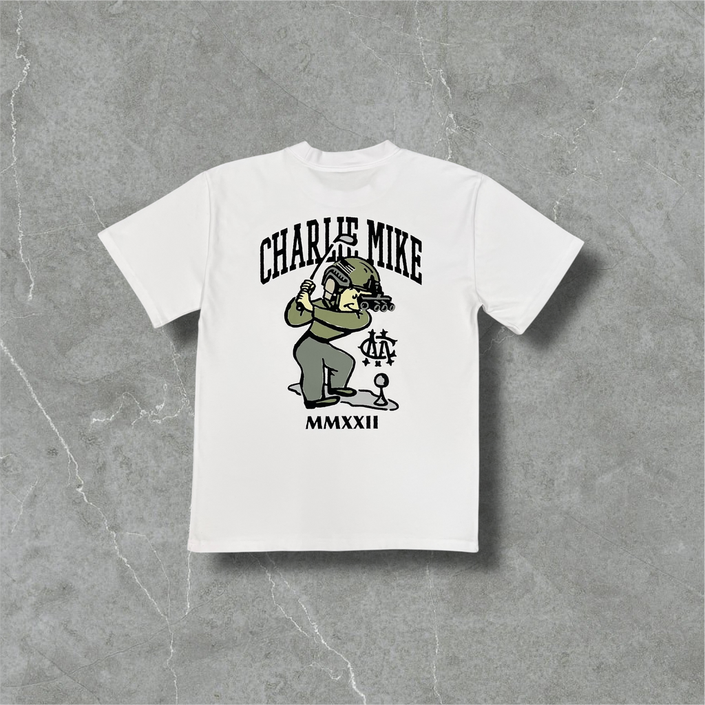 "Sergeant Swings-A-Lot" White Graphic Tee