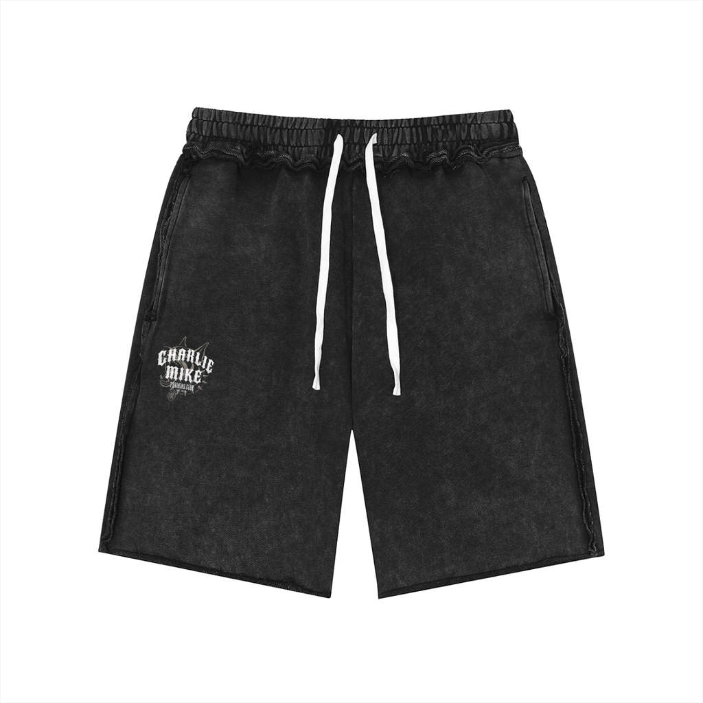 CMTC Mineral Wash Raw Edge Shorts